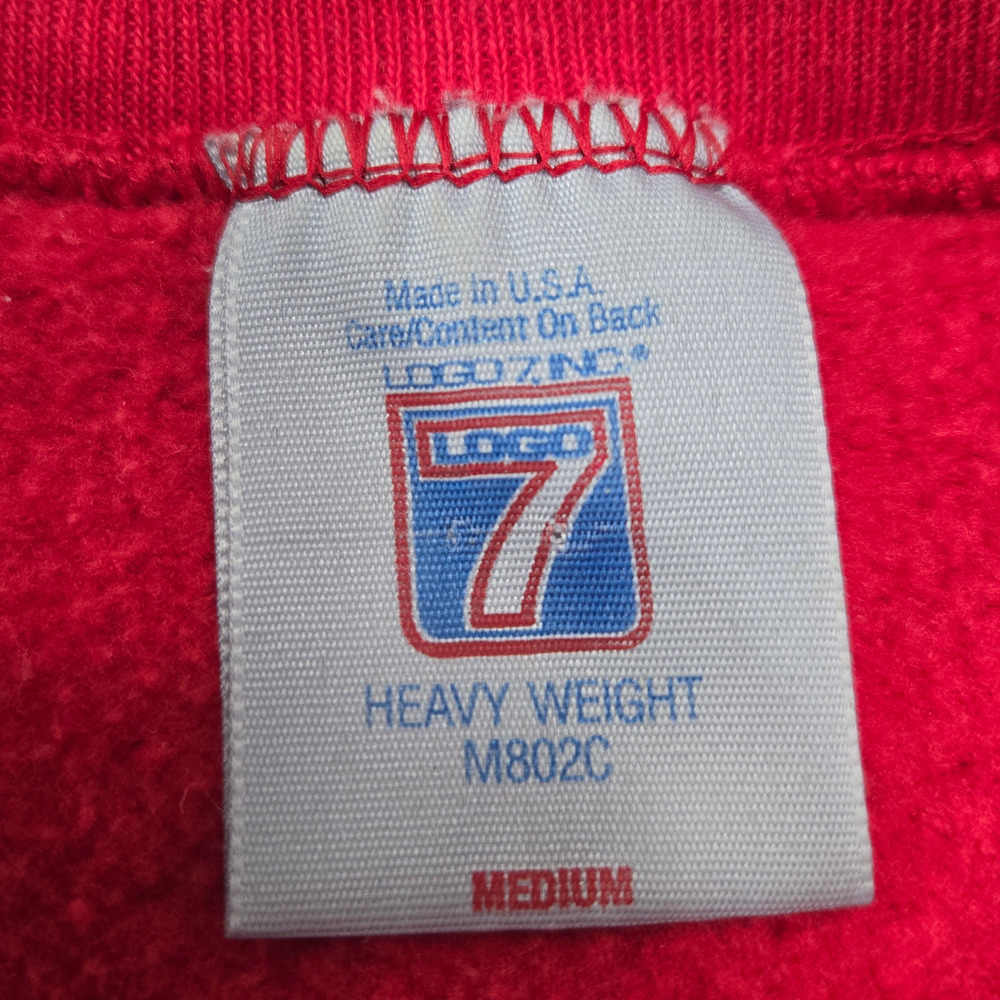 Vintage 1991 Chicago Blackhawks Sweatshirt Logo 7 Red NHL Crewneck Medium USA - Picture 7 of 10